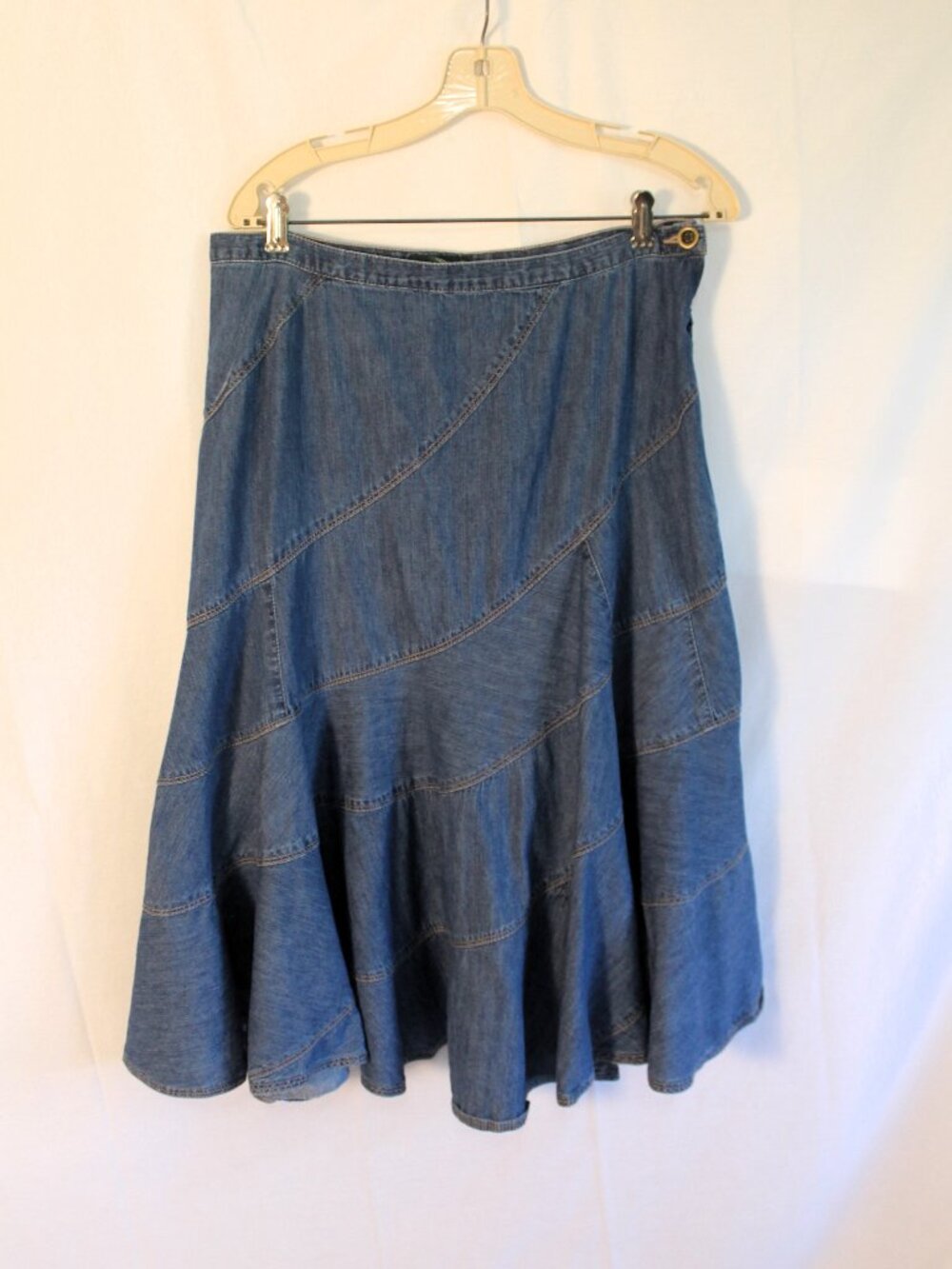 Lauren Ralph Lauren Denim Swirl Skirt 8